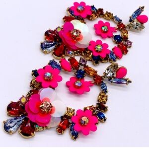 J. Crew Floral Sequin Wreath Earrings